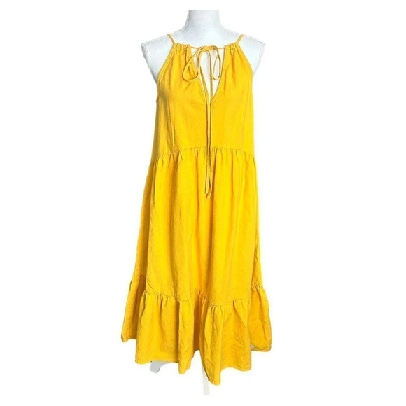 M.i.h. Jeans Yellow Lita Midi Dress - Picture 3 of 9